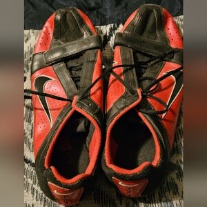 Nike Black and Red Track Cleats